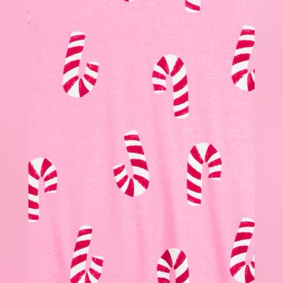 Carter's Women’s Pink Candy Cane Pajama  Long-Sleeve 2-Piece Pajamas - Pink XS - Picture 10 of 10